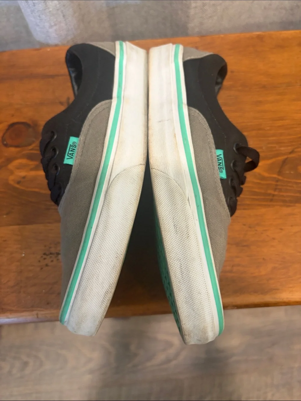 Classic Vans Gray/Black/Teal Low-Top Canvas Sneakers Men’s 4.5 Women’s 6